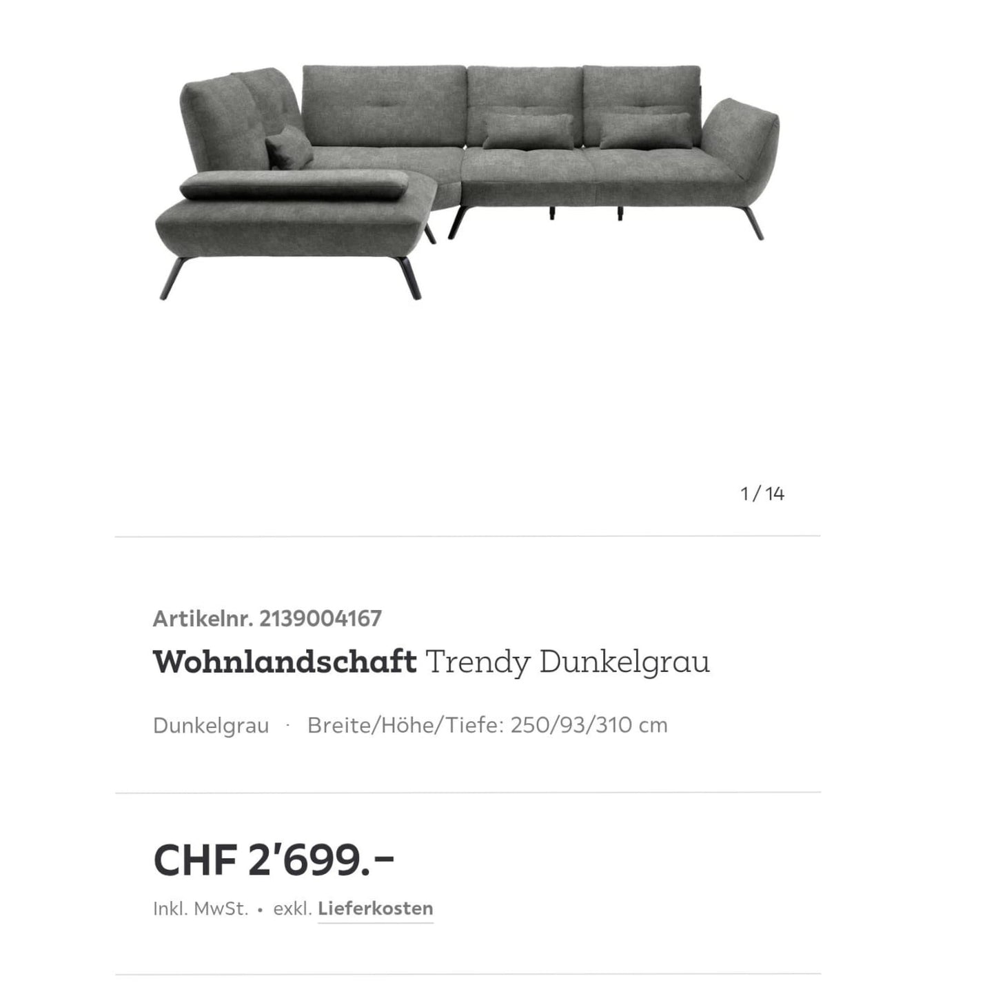 Ecksofa mit verstellbaren Rückenlehnen Art.-Nr. 030