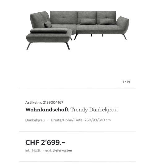 Ecksofa mit verstellbaren Rückenlehnen Art.-Nr. 030