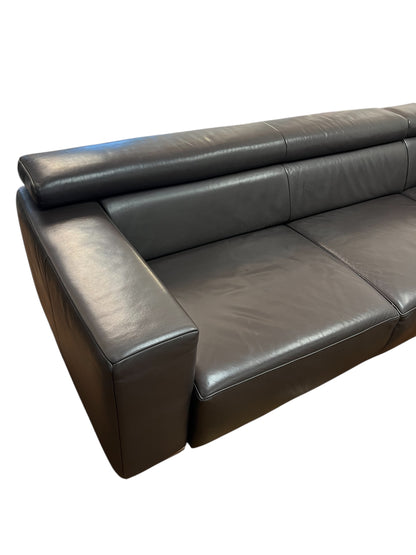Echtleder-Ecksofa in Braun von Möbel Egger Art.-Nr. 579