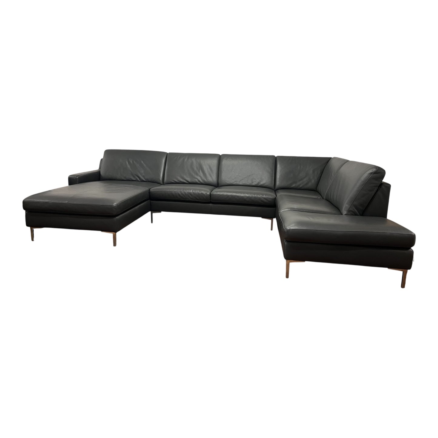 Echtleder-U-förmiges Sofa von Designer W. Schilling Art.-Nr. 469