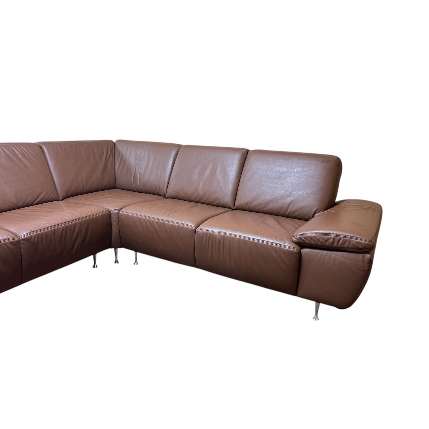 Echtleder-Ecksofa von Musterring in Braun Art.-Nr. 556