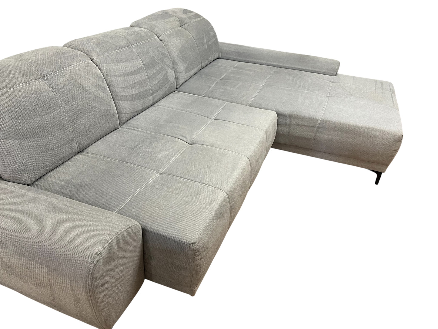 Graues, elektrisch ausziehbares Ecksofa Art.-Nr. 594