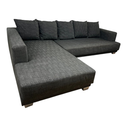 Dunkelgraues Ecksofa mit Bettfunktion und Stauraum Art.-Nr 484