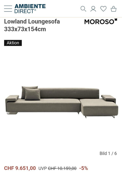 Designer-Ecksofa von Moroso Art.-Nr. 488