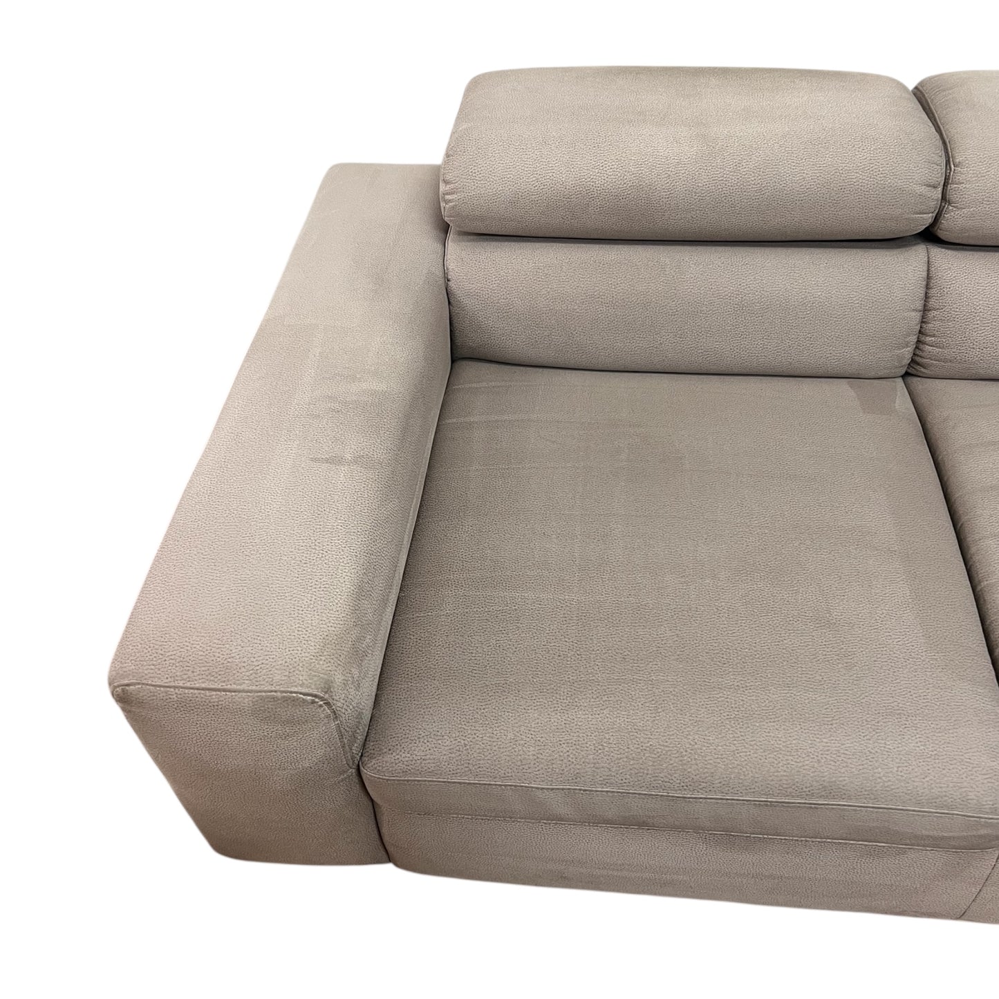 Hochwertiges beiges Ecksofa aus Alcantara von Pfister. Art.-Nr. 529