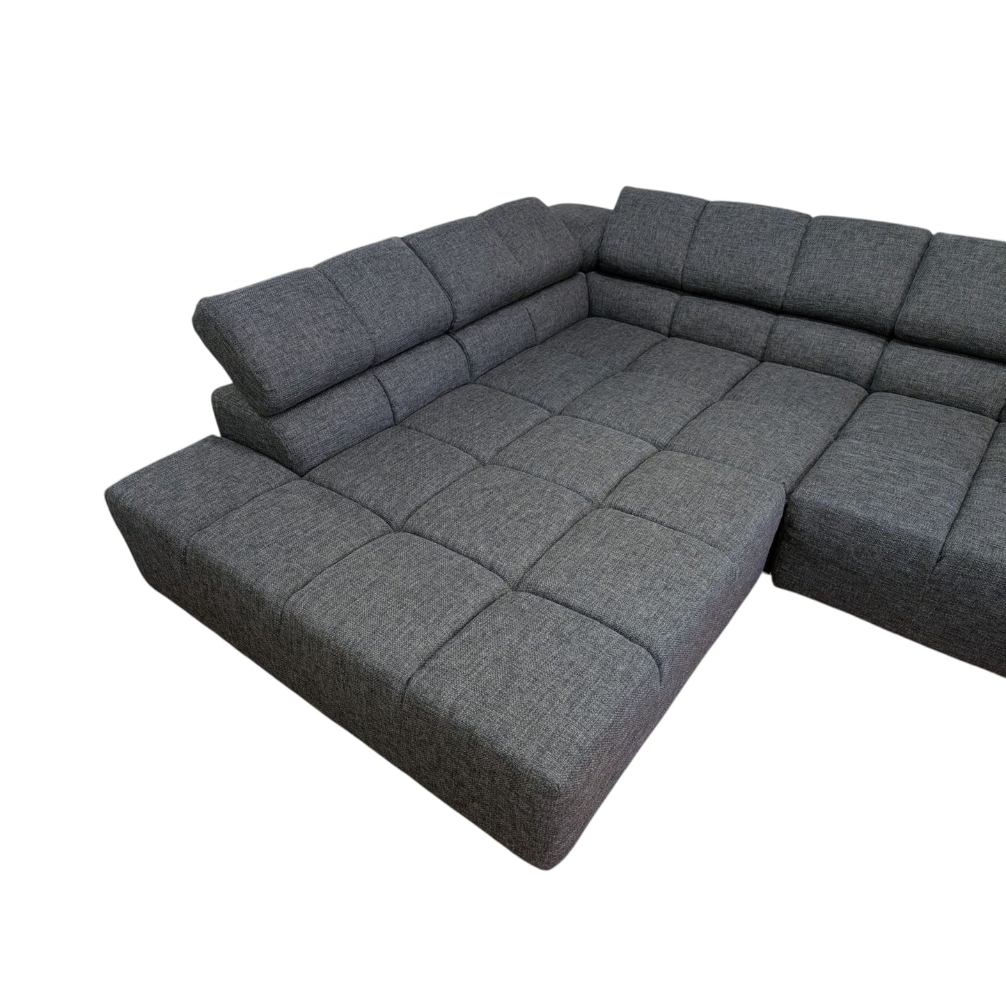 Bubel-Ecksofa in Grau mit verstellbaren Kopfstützen Art.-Nr. 451