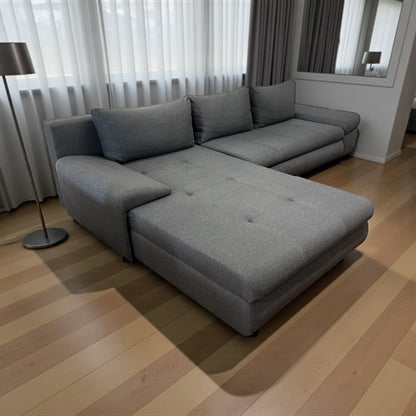 Ecksofa in Grau mit Bettfunktion und Stauraum Art.-Nr. 505
