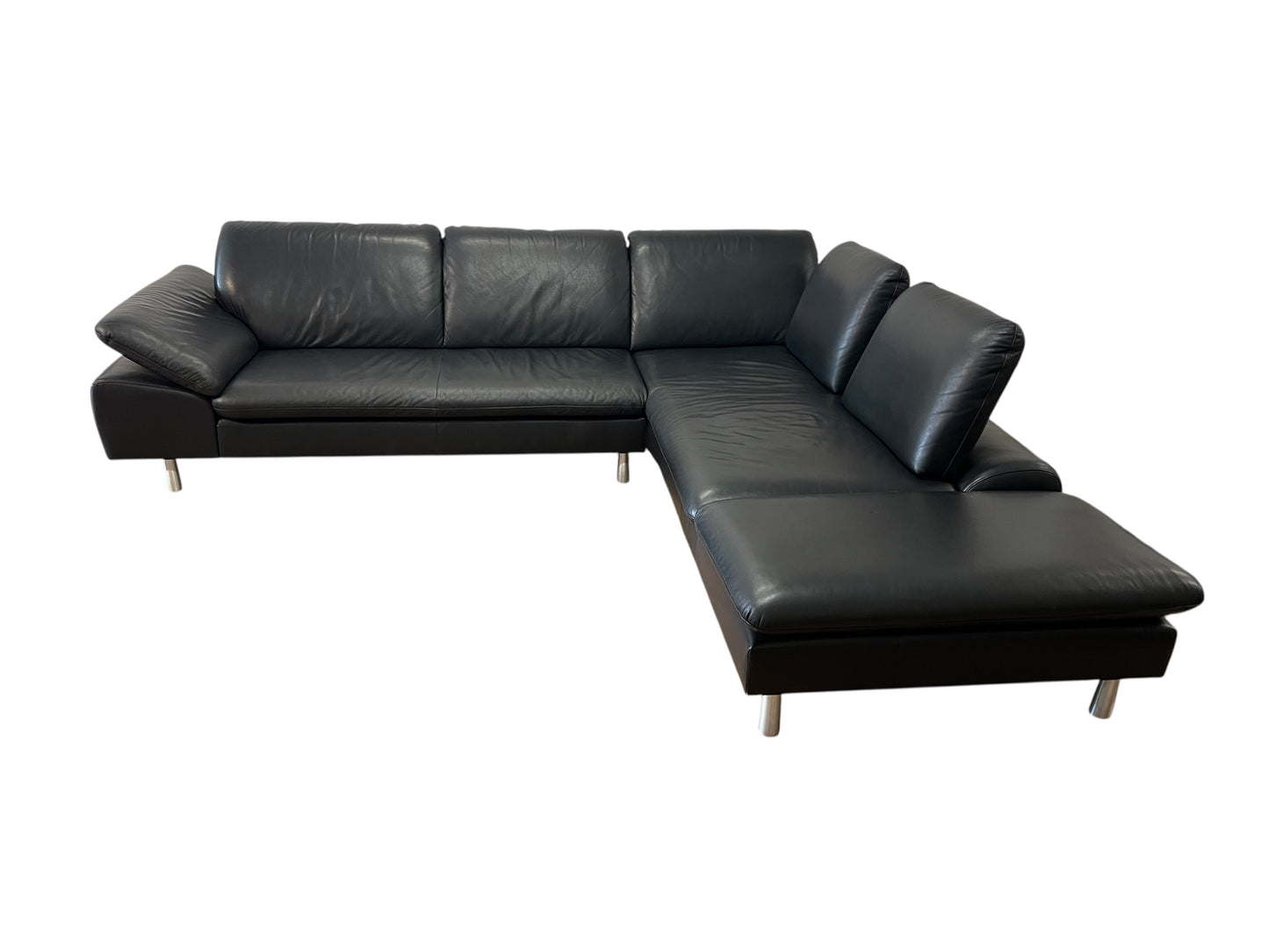 Ecksofa von W. Schillig in Schwarz aus echtem Leder Art.-Nr. 016