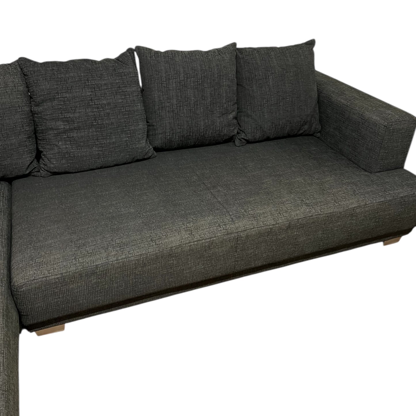 Dunkelgraues Ecksofa mit Bettfunktion und Stauraum Art.-Nr 484