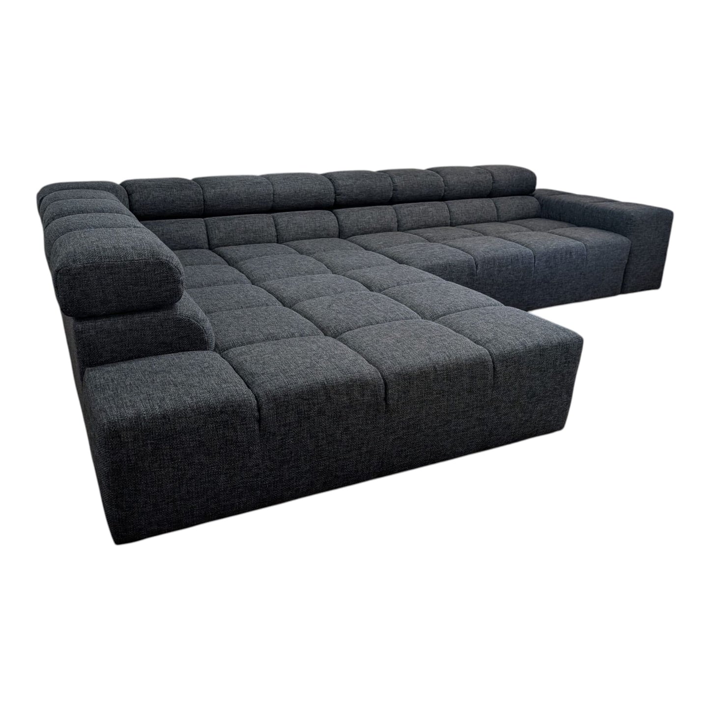 Bubel-Ecksofa in Grau mit verstellbaren Kopfstützen Art.-Nr. 451