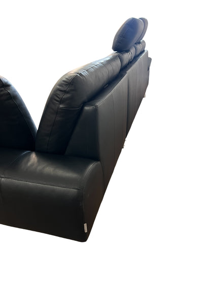 Ecksofa von W. Schillig in Schwarz aus echtem Leder Art.-Nr. 016