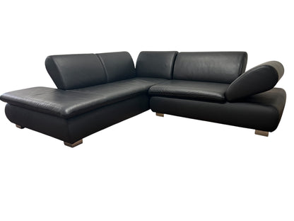 Hochwertiges Echtleder Ecksofa in Schwarz von Koinor Art.-Nr. 597