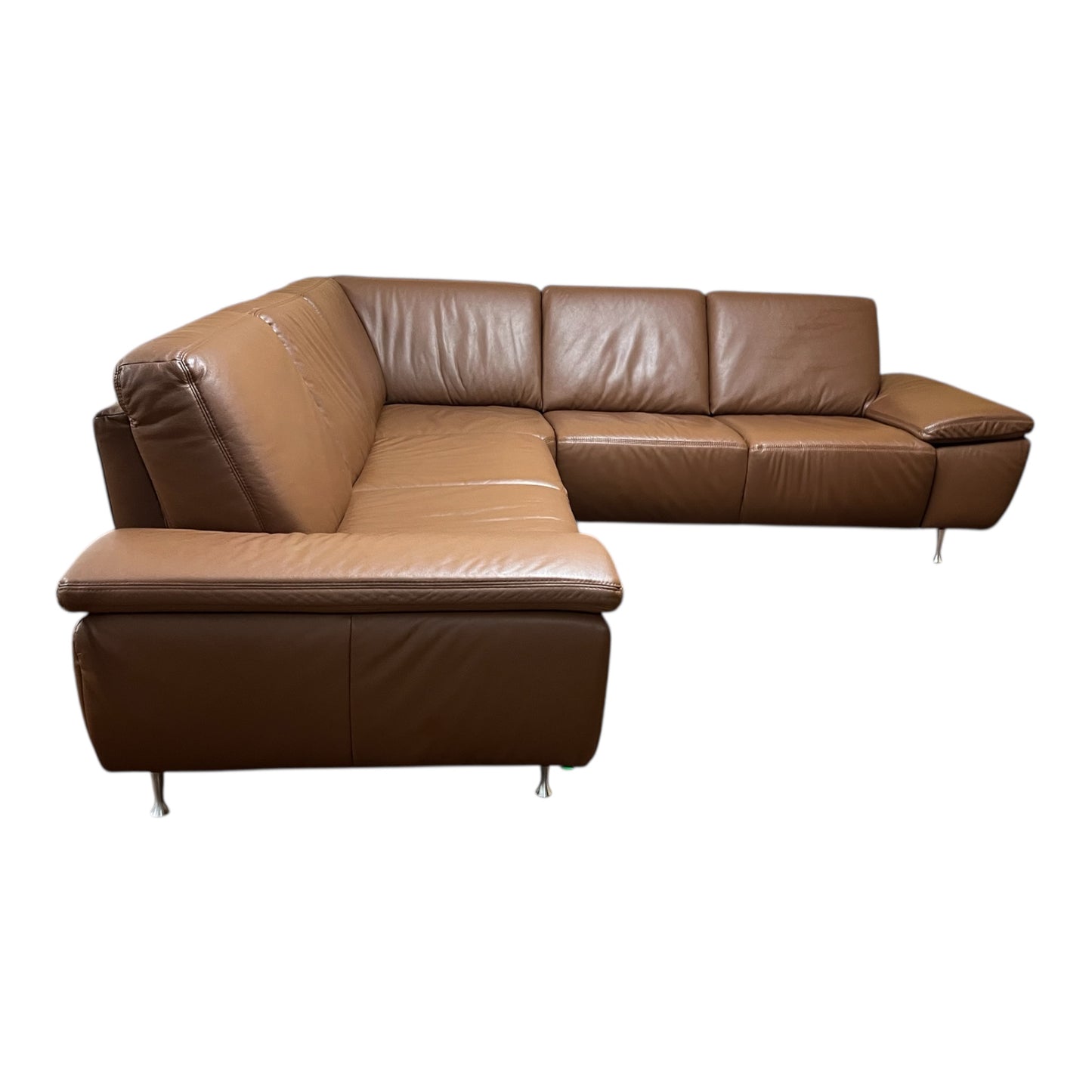Echtleder-Ecksofa von Musterring in Braun Art.-Nr. 556