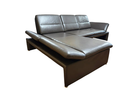 Ecksofa aus echtem Leder von Leu Swiss mit HockerArt.-Nr. 039