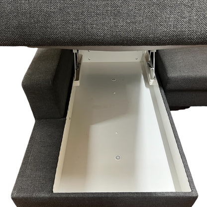 Dunkelgraues U-förmiges Sofa von Ikea mit 2 Stauräumen Art.-Nr. 519