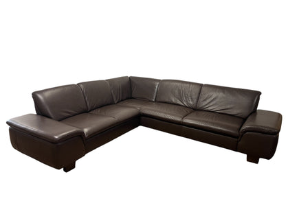 Ecksofa in Braun aus echtem Leder Art.-Nr. 028