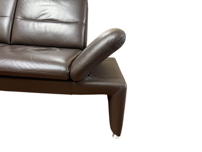 Ecksofa aus echtem Leder von Leu Swiss mit HockerArt.-Nr. 039