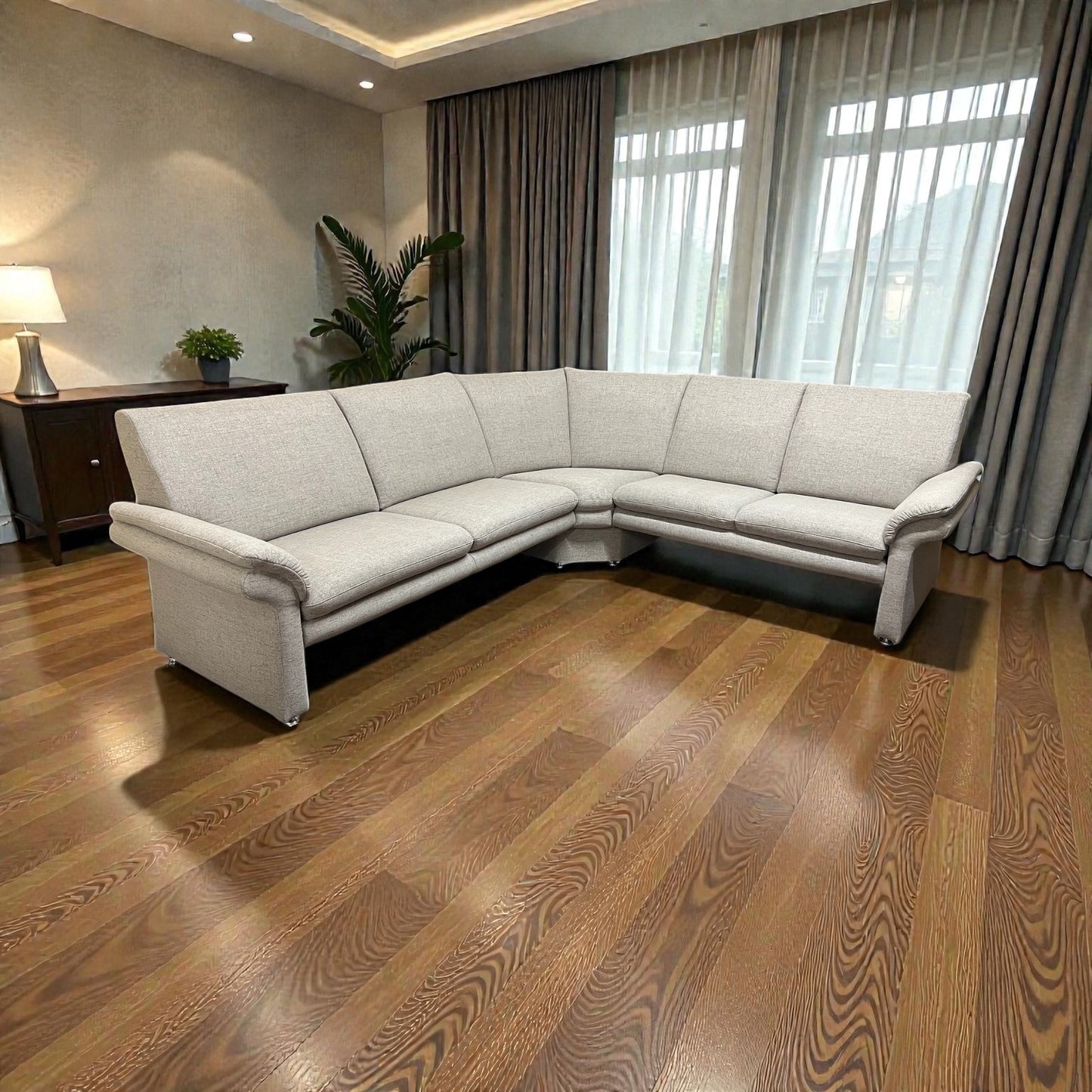 Dunkelbeiges Ecksofa von Pfister. Art.-Nr. 555