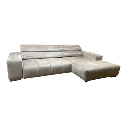 Bubel-Ecksofa in Rosa aus Samtstoff,  elektrisch ausziehbar Art.-Nr. 558