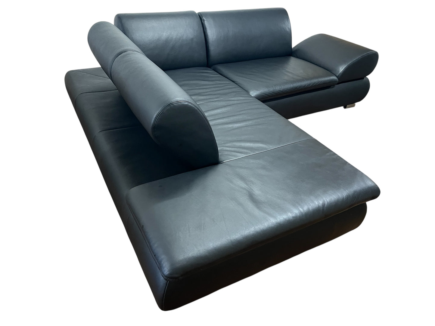 Hochwertiges Echtleder Ecksofa in Schwarz von Koinor Art.-Nr. 597