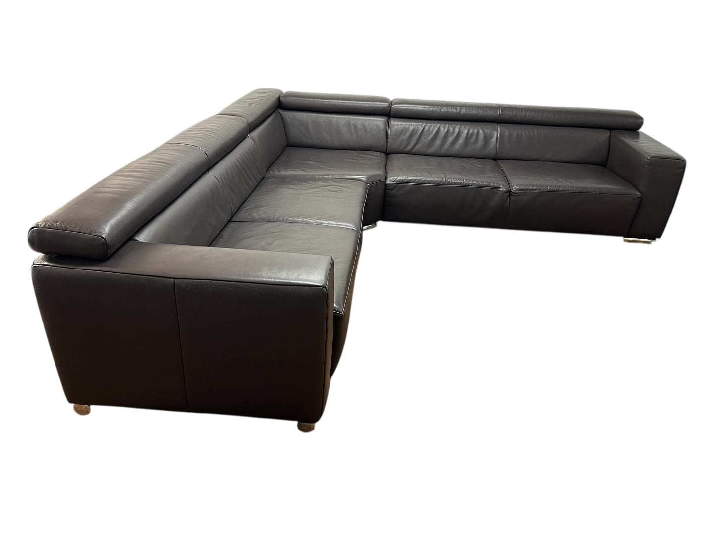 Echtleder-Ecksofa in Braun von Möbel Egger Art.-Nr. 579