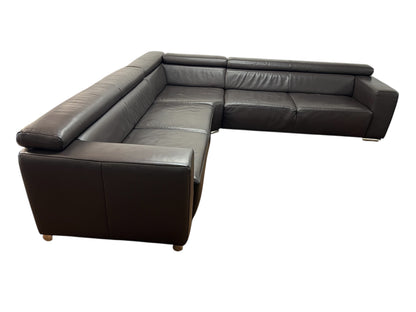 Echtleder-Ecksofa in Braun von Möbel Egger Art.-Nr. 579