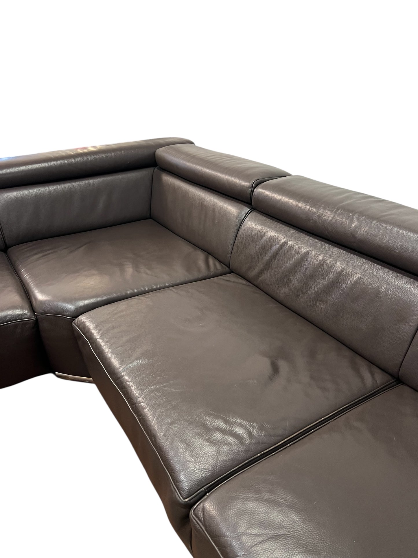 Echtleder-Ecksofa in Braun von Möbel Egger Art.-Nr. 579