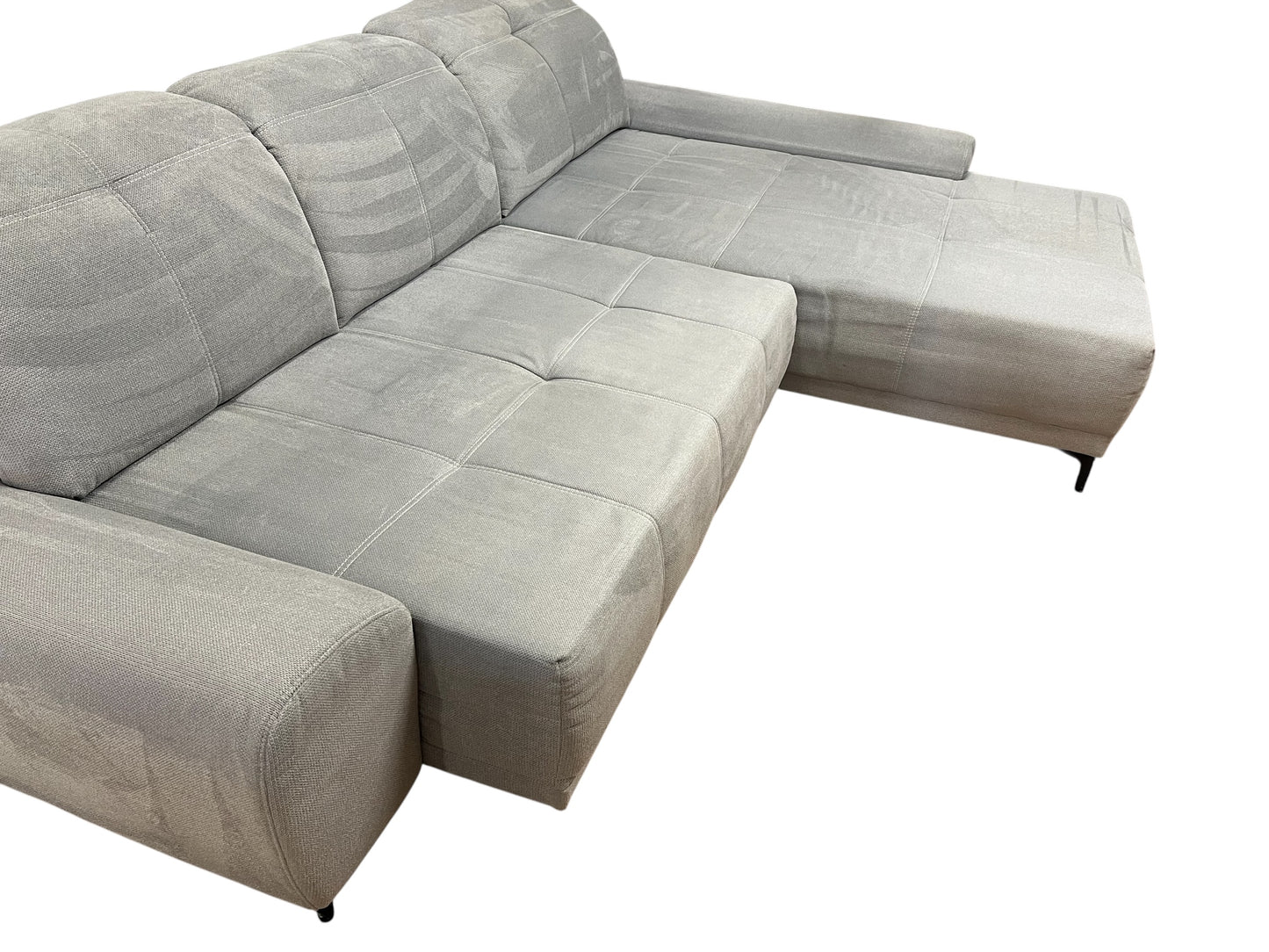 Graues, elektrisch ausziehbares Ecksofa Art.-Nr. 594