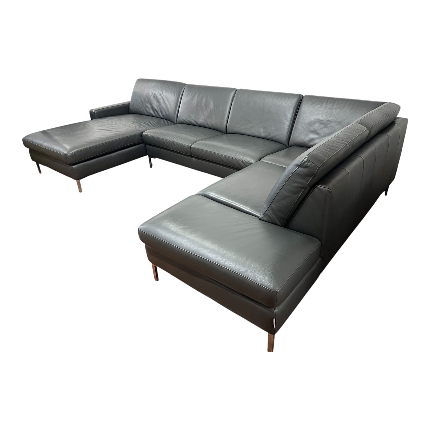 Echtleder-U-förmiges Sofa von Designer W. Schilling Art.-Nr. 469