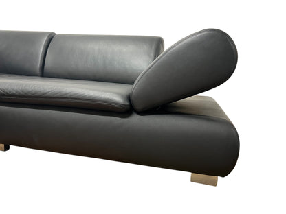 Hochwertiges Echtleder Ecksofa in Schwarz von Koinor Art.-Nr. 597