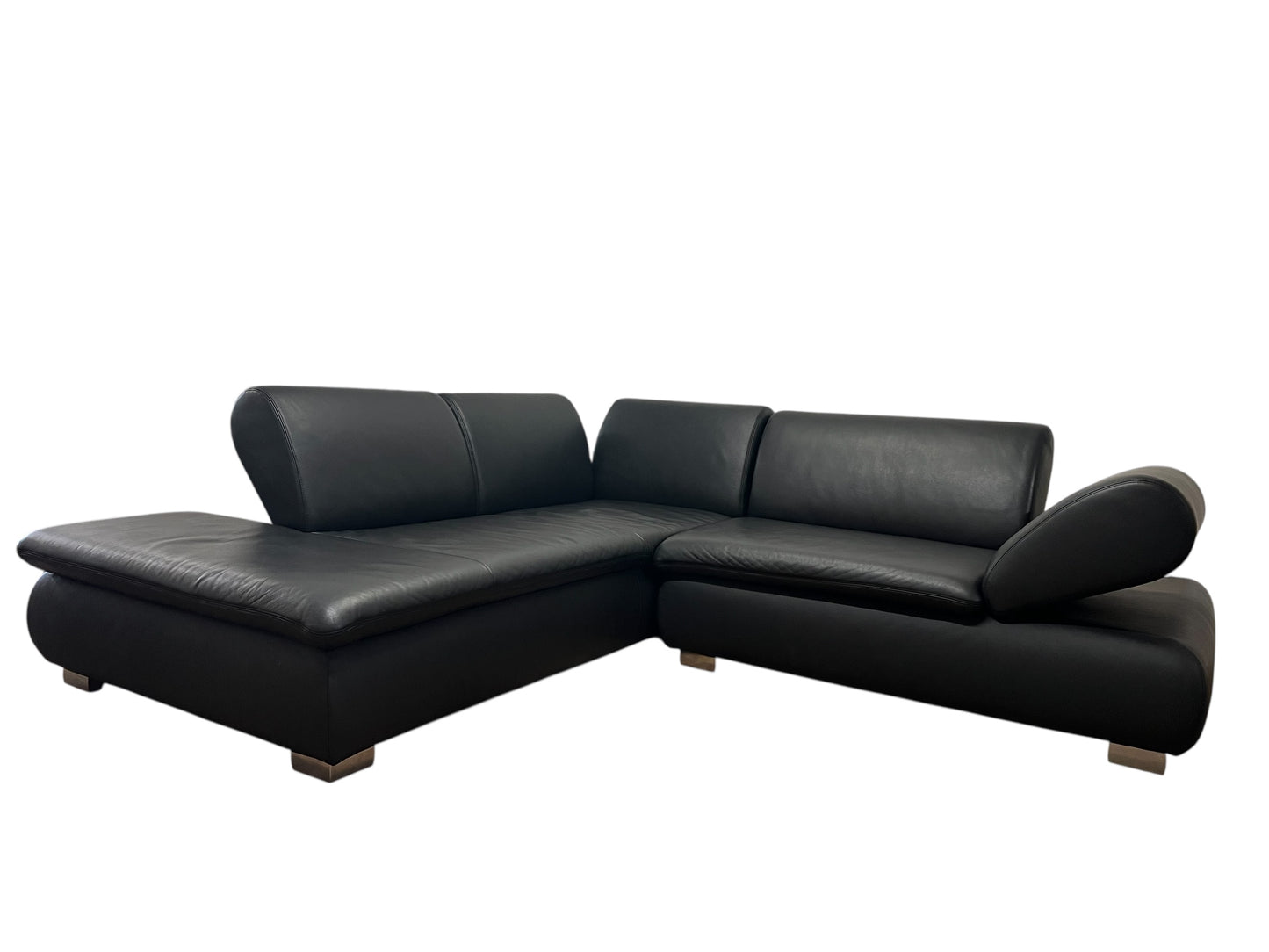 Hochwertiges Echtleder Ecksofa in Schwarz von Koinor Art.-Nr. 597