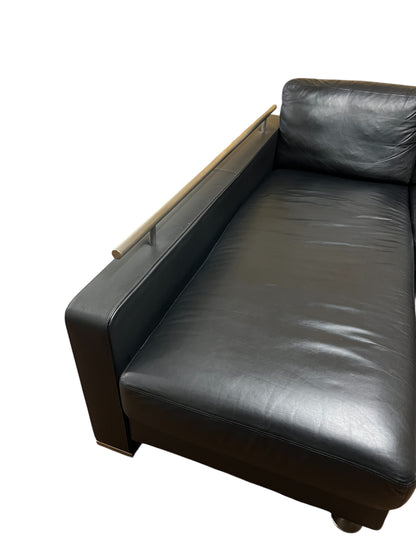 Hochwertiges Echtleder-Ecksofa in Schwarz von Linie C Art.-Nr. 593