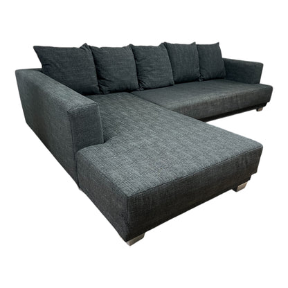 Dunkelgraues Ecksofa mit Bettfunktion und Stauraum Art.-Nr 484