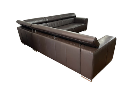 Echtleder-Ecksofa in Braun von Möbel Egger Art.-Nr. 579