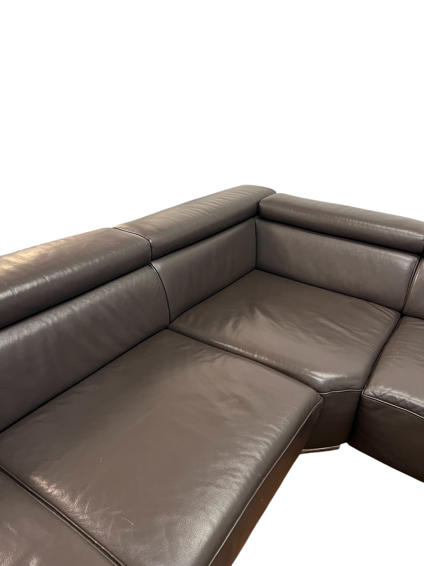 Echtleder-Ecksofa in Braun von Möbel Egger Art.-Nr. 579