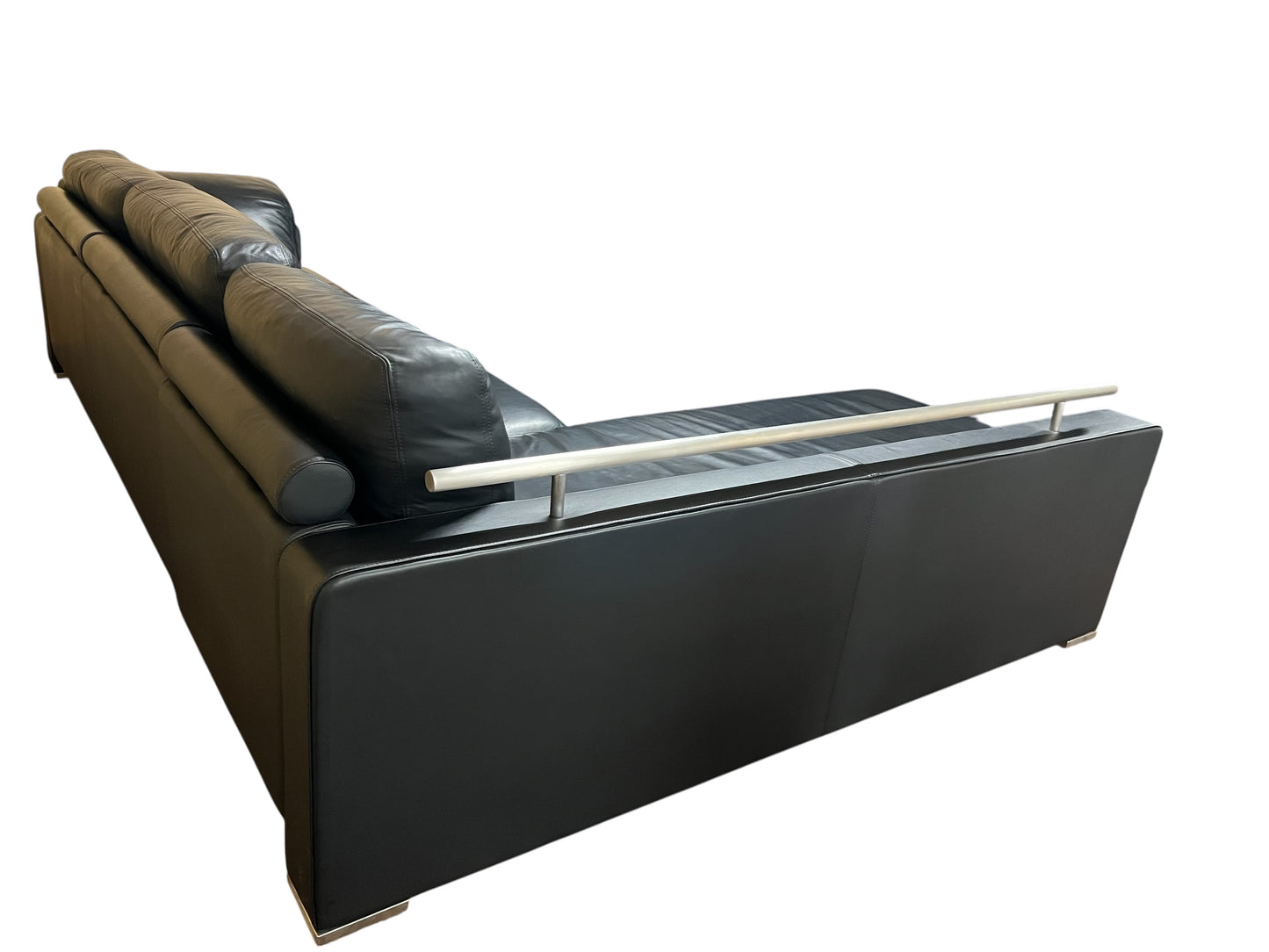 Hochwertiges Echtleder-Ecksofa in Schwarz von Linie C Art.-Nr. 593