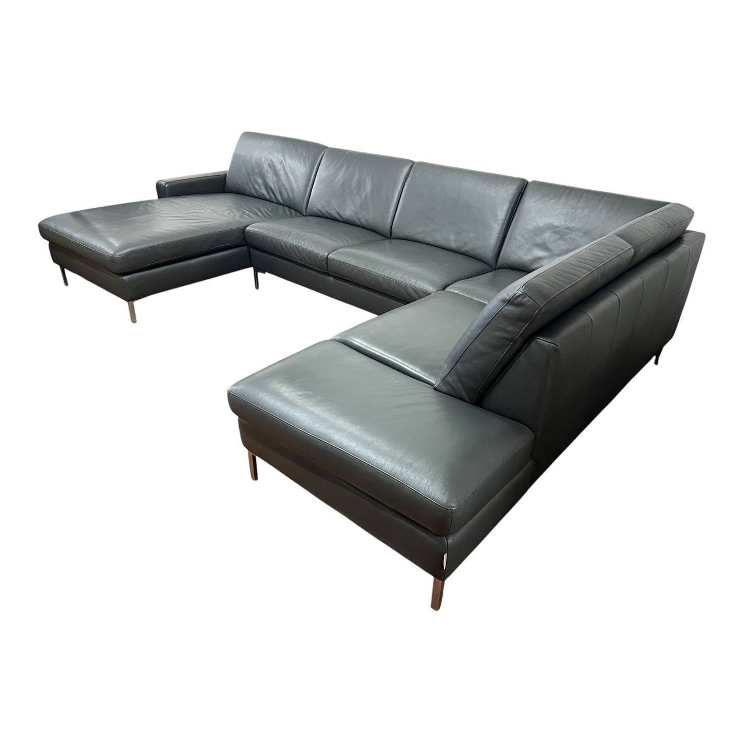 Echtleder-U-förmiges Sofa von Designer W. Schilling Art.-Nr. 469