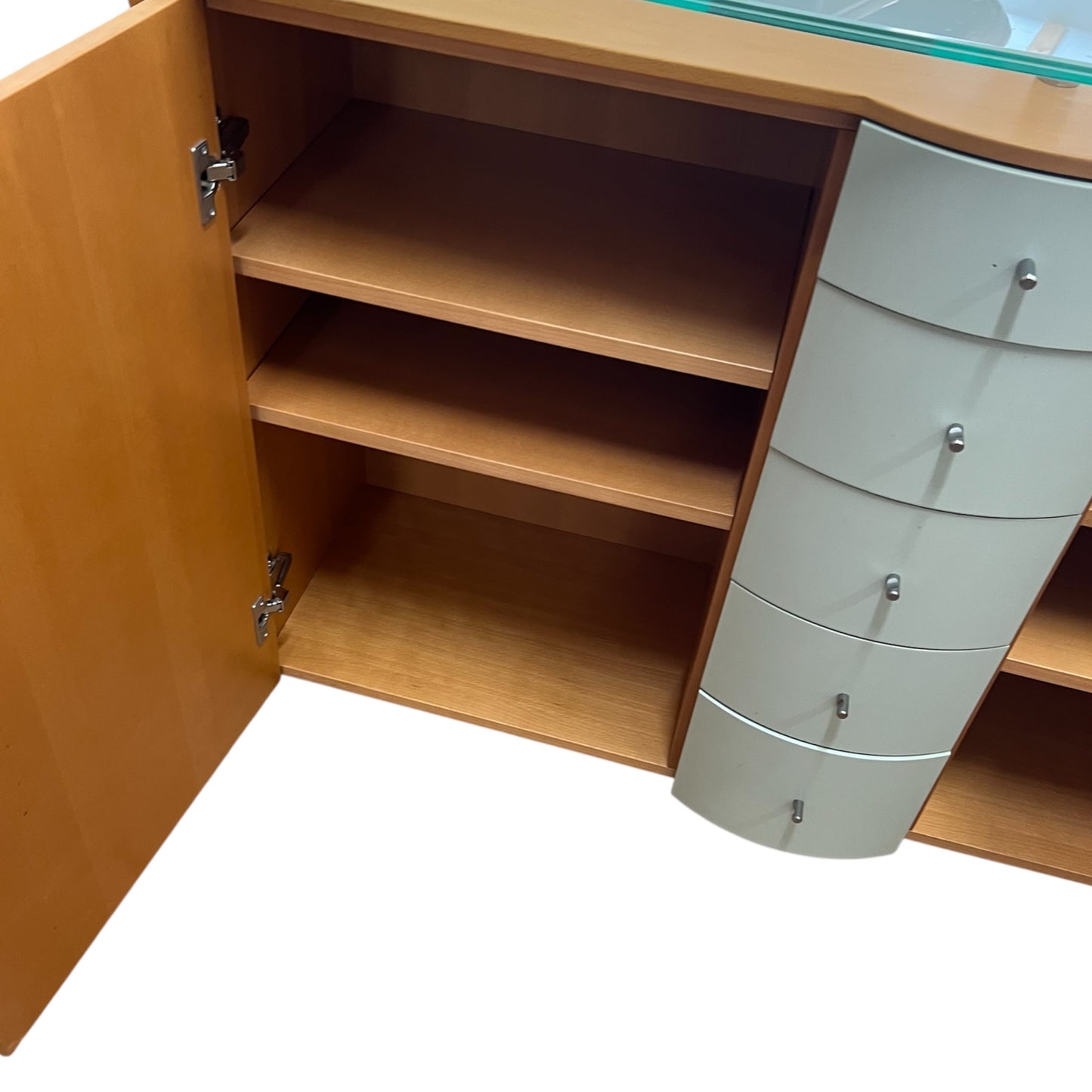 Hochwertige Holzkommode mit Glasplatte Art.-Nr. 467