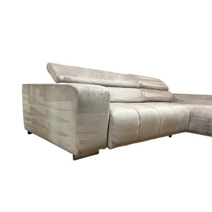 Bubel-Ecksofa in Rosa aus Samtstoff,  elektrisch ausziehbar Art.-Nr. 558