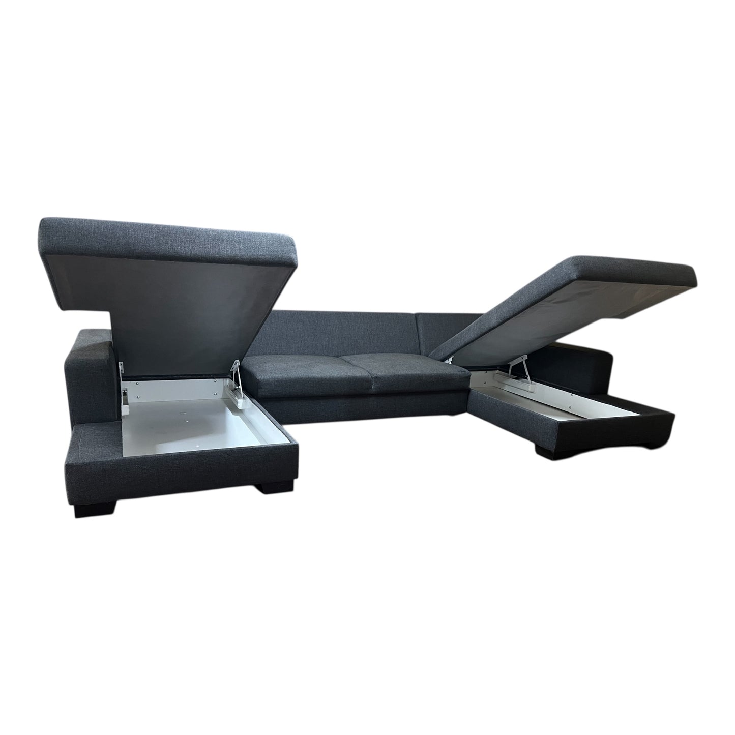 Dunkelgraues U-förmiges Sofa von Ikea mit 2 Stauräumen Art.-Nr. 519