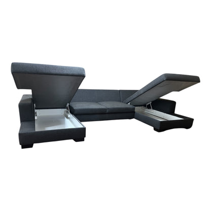 Dunkelgraues U-förmiges Sofa von Ikea mit 2 Stauräumen Art.-Nr. 519
