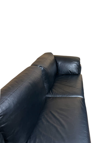 Hochwertiges Echtleder-Ecksofa in Schwarz von Linie C Art.-Nr. 593
