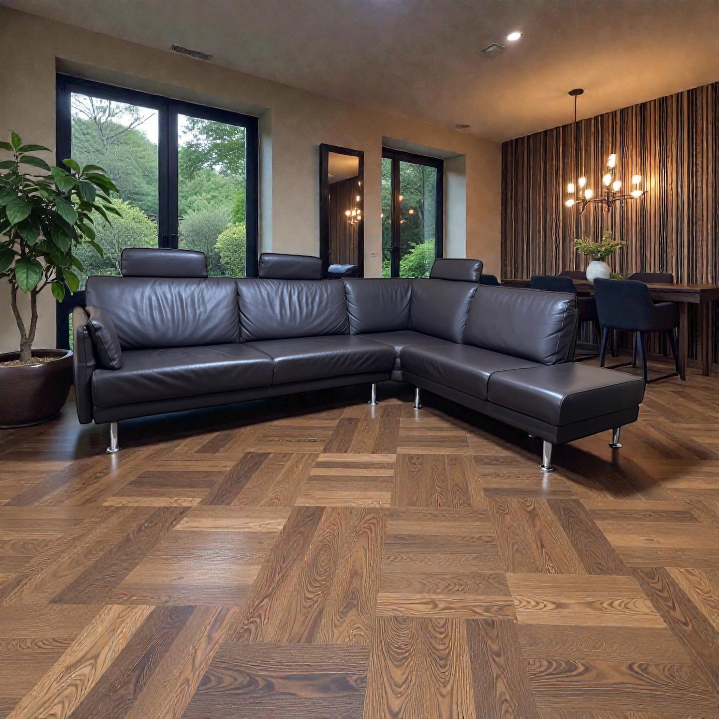 Echtleder-Ecksofa von Horst Möbeln in Braun Art.-Nr. 544