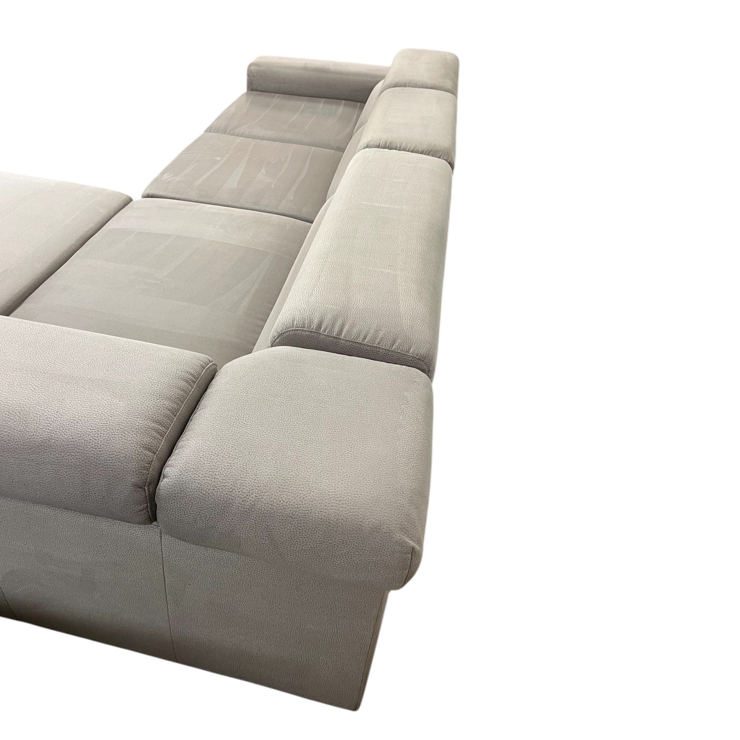 Hochwertiges beiges Ecksofa aus Alcantara von Pfister. Art.-Nr. 529