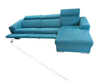 Grün-blaues Ecksofa mit elektrischer Liegefunktion Art.-Nr.218