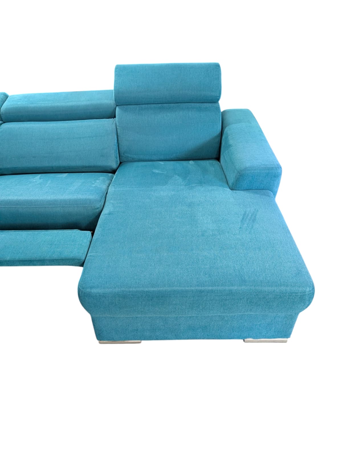 Grün-blaues Ecksofa mit elektrischer Liegefunktion Art.-Nr.218
