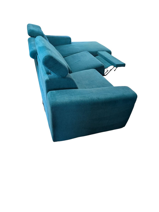 Grün-blaues Ecksofa mit elektrischer Liegefunktion Art.-Nr.218