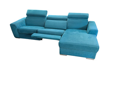 Grün-blaues Ecksofa mit elektrischer Liegefunktion Art.-Nr.218