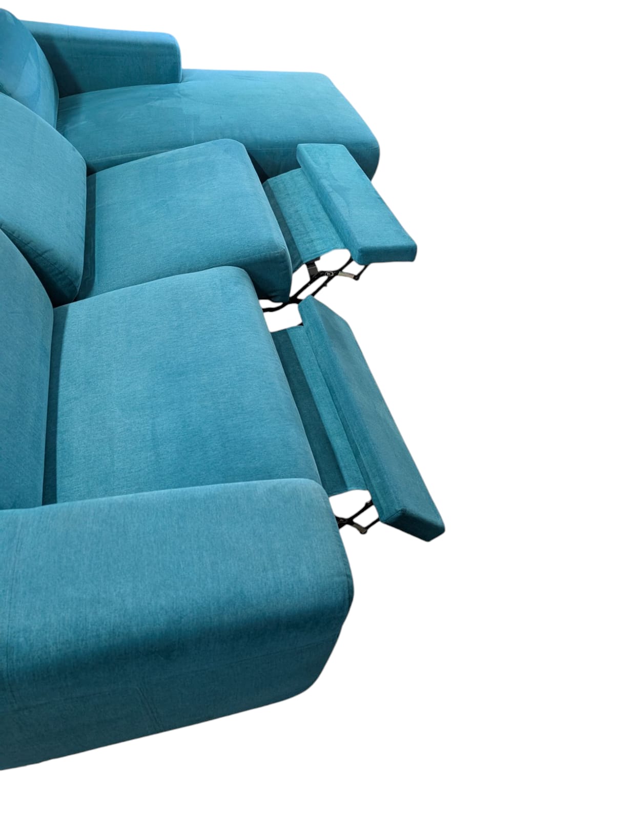 Grün-blaues Ecksofa mit elektrischer Liegefunktion Art.-Nr.218