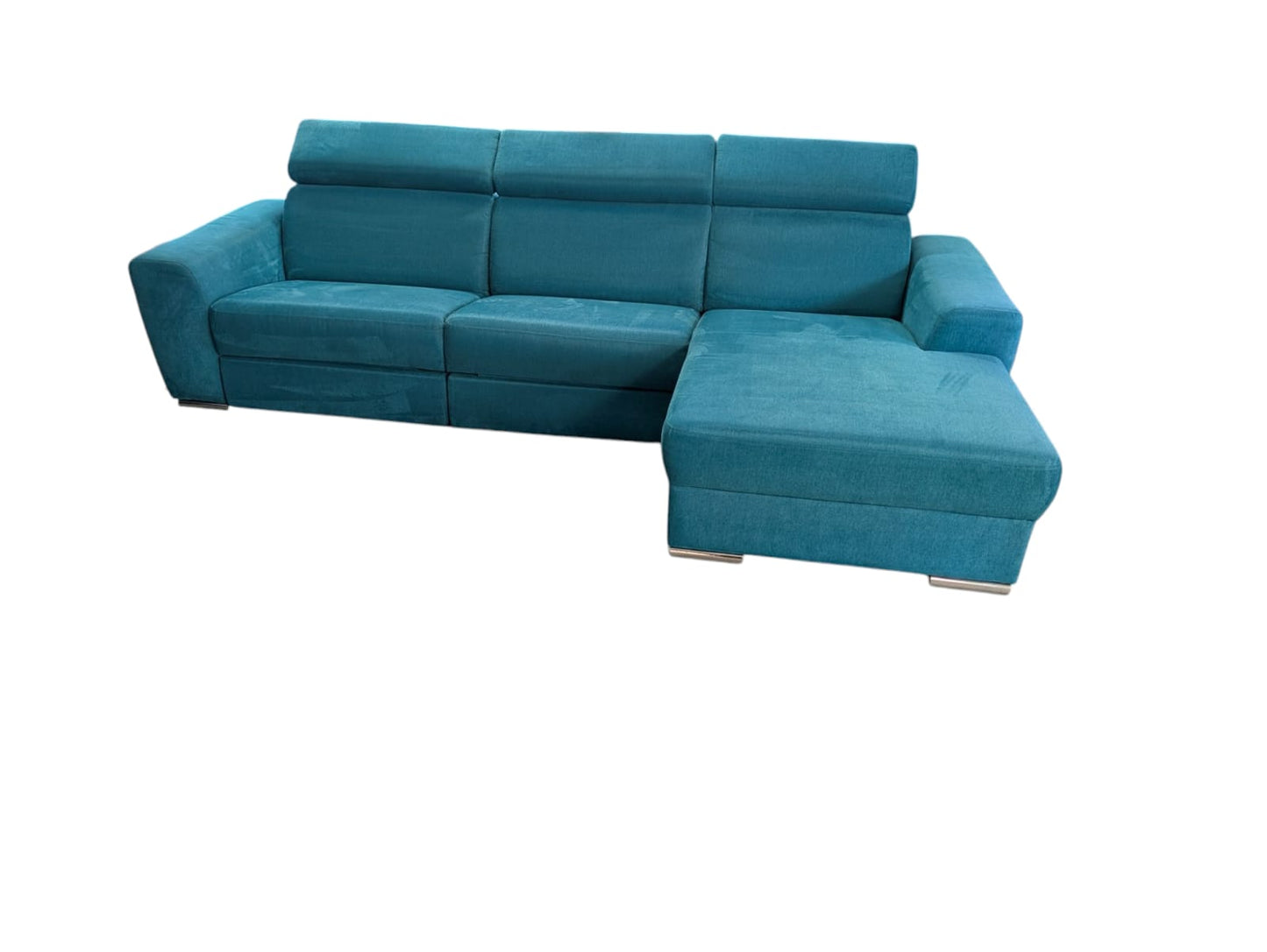 Grün-blaues Ecksofa mit elektrischer Liegefunktion Art.-Nr.218